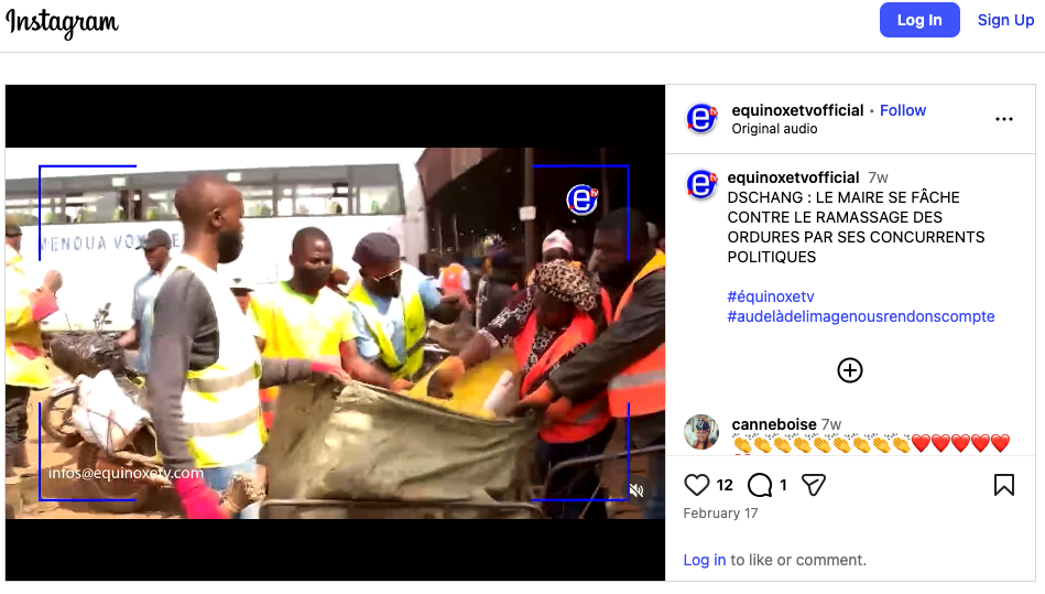 Reel Instagram – Opération Ville Propre Dschang